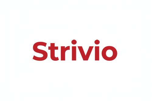 Make a Strivio Logo and make it only text and "Strivio" text red